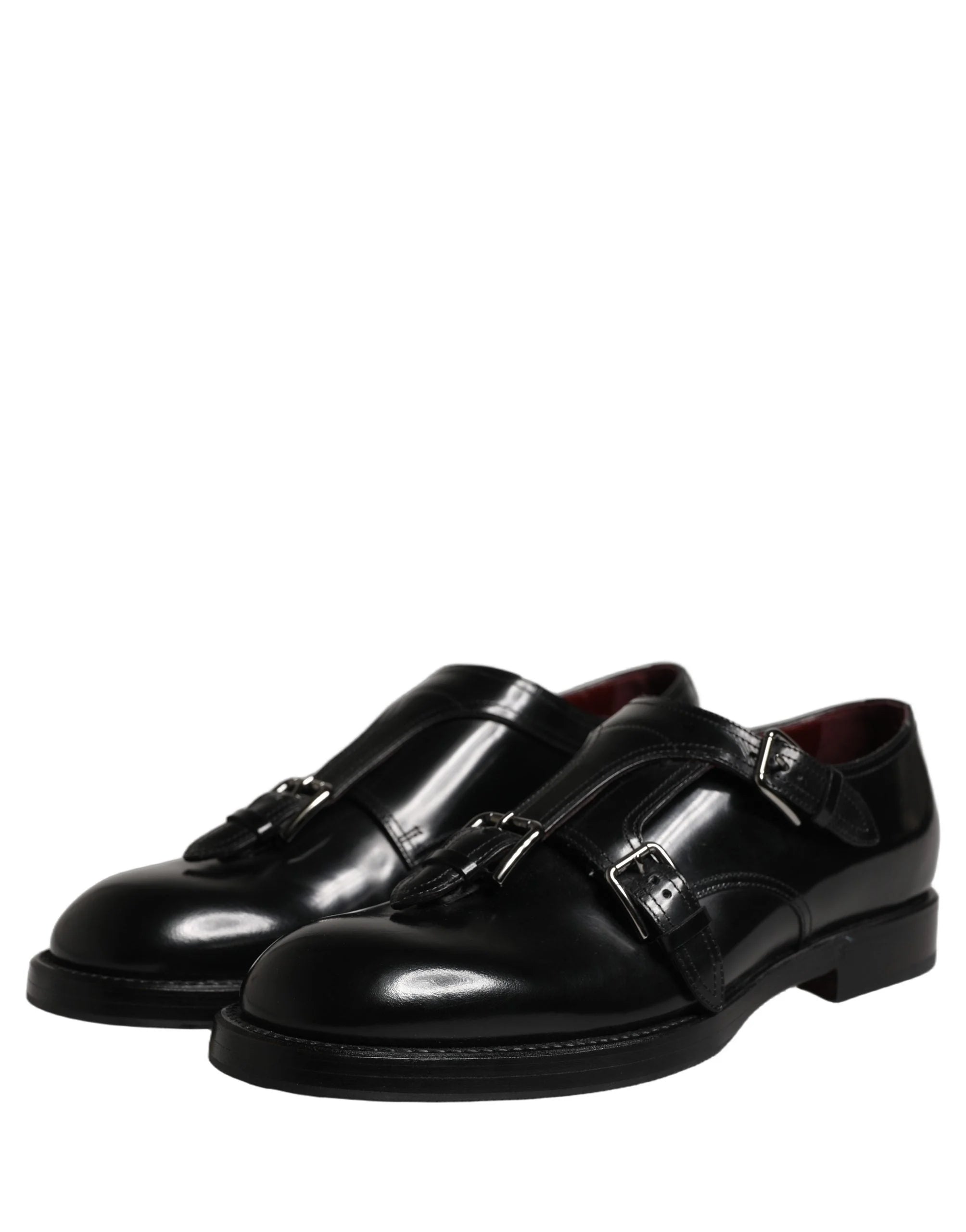 Dolce & Gabbana Black Leather Monk Strap Formal Dress Shoes - EU42/US9