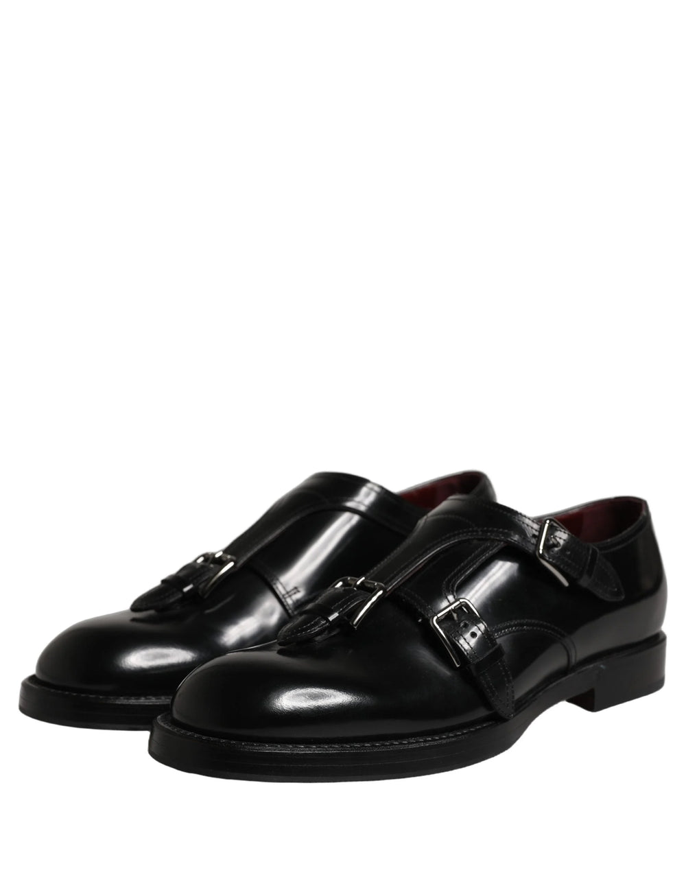 Dolce & Gabbana Black Leather Monk Strap Formal Dress Shoes - EU42/US9