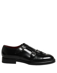 Dolce & Gabbana Black Leather Monk Strap Formal Dress Shoes - EU42/US9