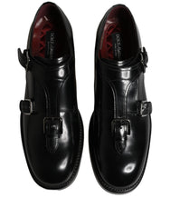 Dolce & Gabbana Black Leather Monk Strap Formal Dress Shoes - EU42/US9