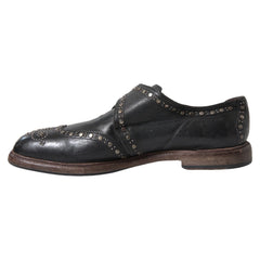 Scarpe stringate classiche in pelle nera con borchie Dolce & Gabbana - EU44/US11 - Scarpe basse