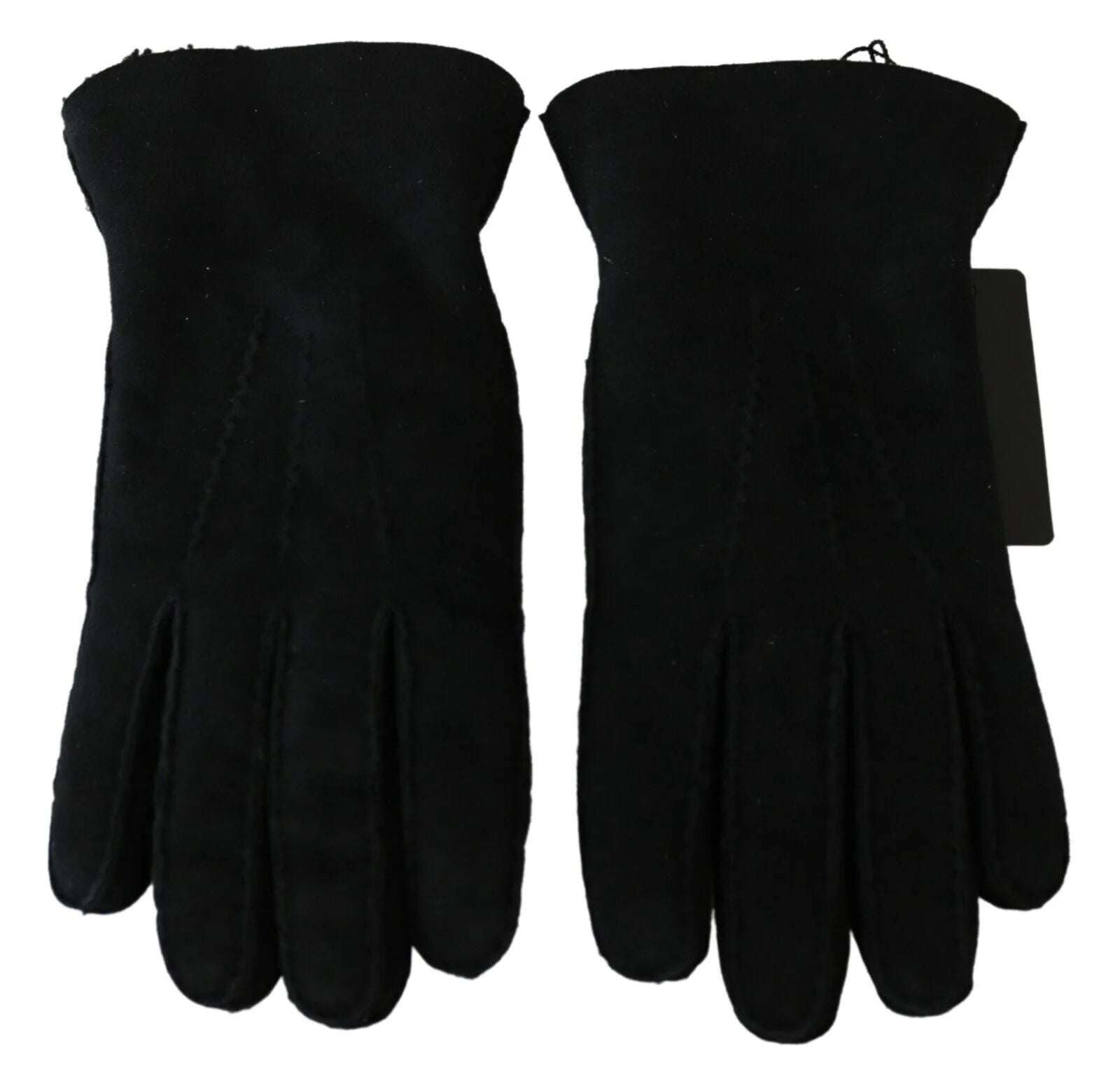 Dolce & Gabbana Black Leather Motorcycle Biker Mitten Gloves - 8.5|S - Gloves & Mittens