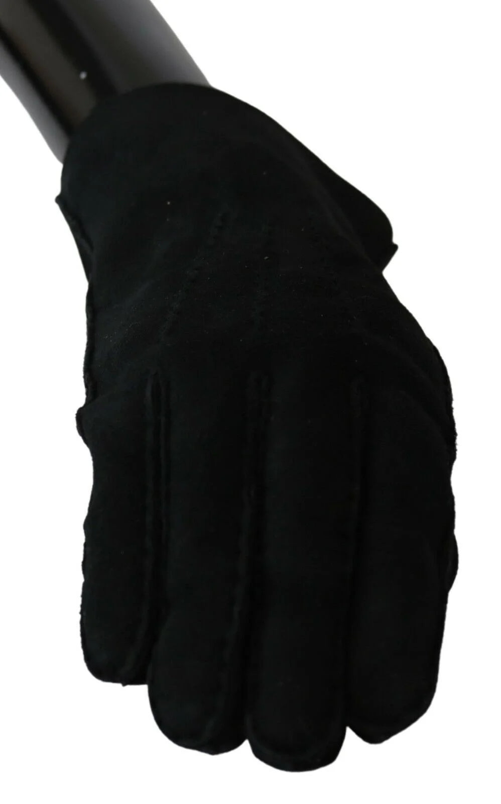 Dolce & Gabbana Black Leather Motorcycle Biker Mitten Gloves - 8.5|S - Gloves & Mittens
