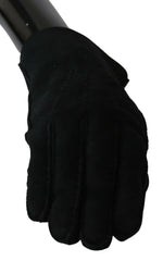 Dolce & Gabbana Black Leather Motorcycle Biker Mitten Gloves - 8.5|S - Gloves & Mittens