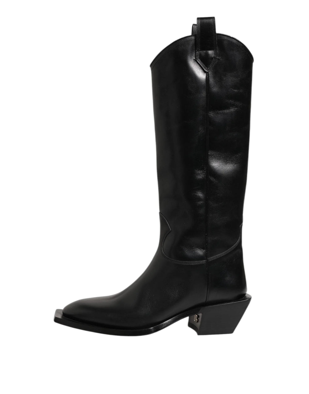 Dolce & Gabbana Black Leather Over The Calf Biker Boots Shoes - EU44/US11 - Boots