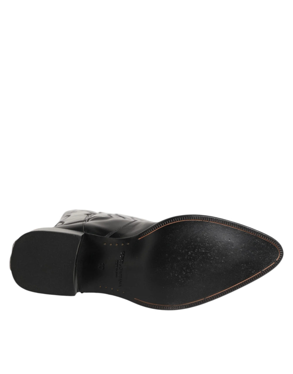 Dolce & Gabbana Black Leather Over The Calf Biker Boots Shoes - EU44/US11 - Boots