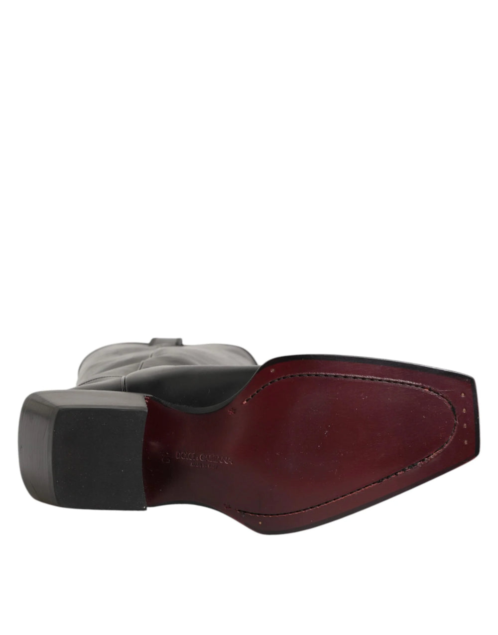 Dolce & Gabbana Black Leather Over The Calf Biker Boots Shoes - EU44/US11 - Boots