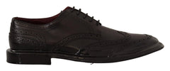 Dolce & Gabbana Black Leather Oxford Wingtip Formal Derby Shoes - Shoes