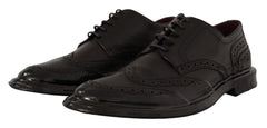 Dolce & Gabbana Black Leather Oxford Wingtip Formal Derby Shoes - Shoes