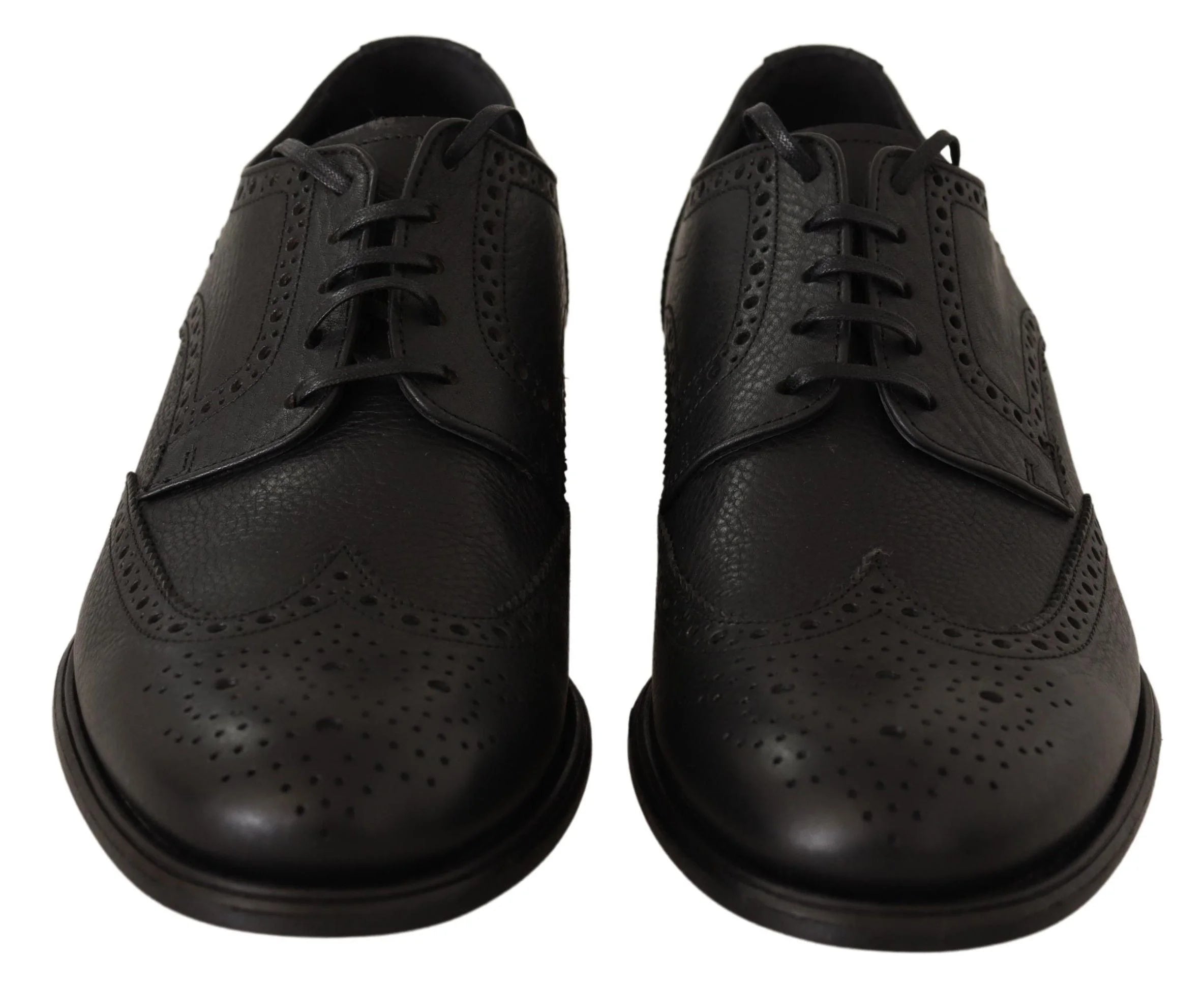 Dolce & Gabbana Black Leather Oxford Wingtip Formal Dress Shoes - EU39/US6 - Shoes