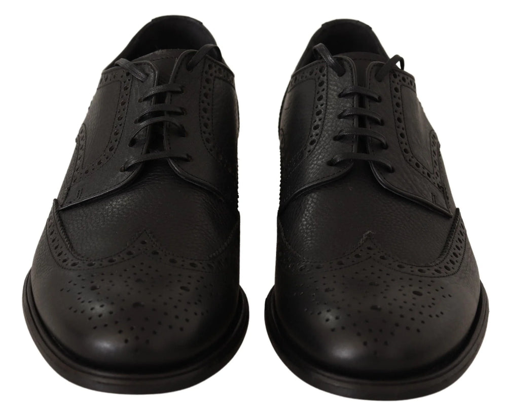 Dolce & Gabbana Black Leather Oxford Wingtip Formal Dress Shoes - EU39/US6 - Shoes