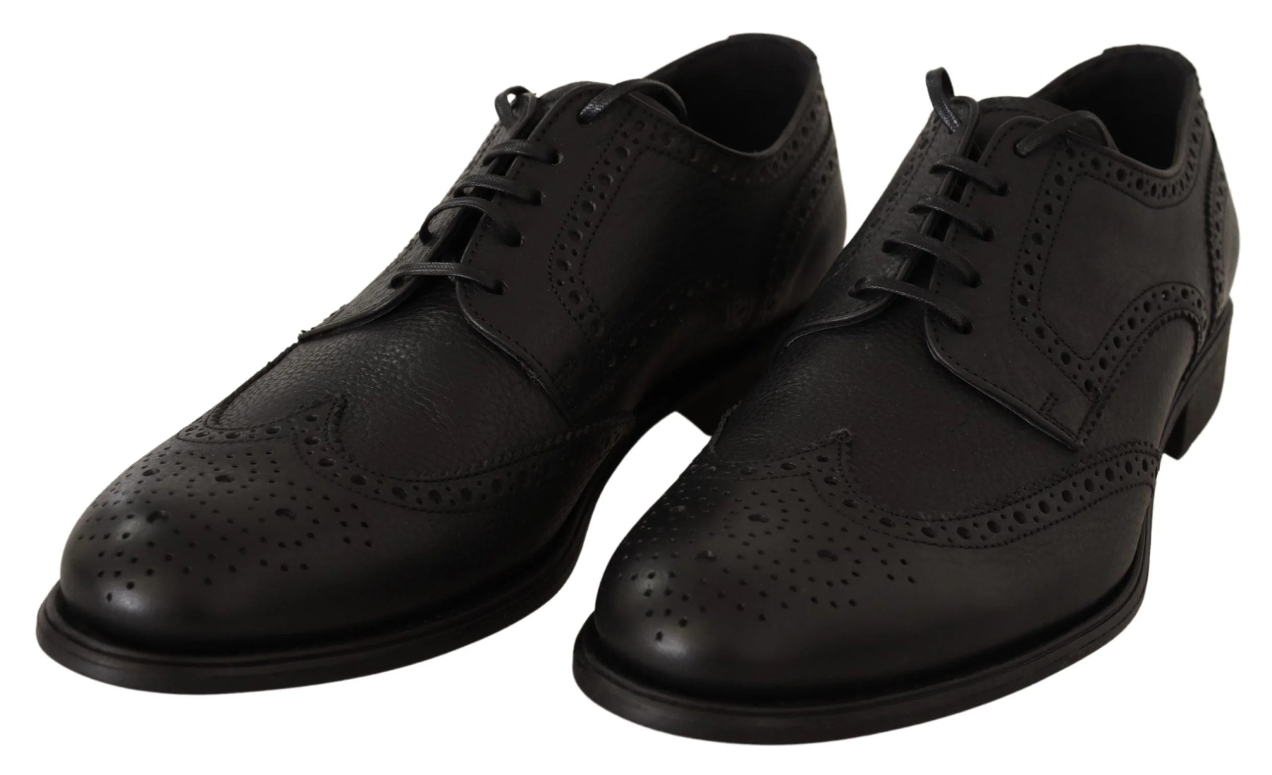 Dolce & Gabbana Black Leather Oxford Wingtip Formal Dress Shoes - EU39/US6 - Shoes