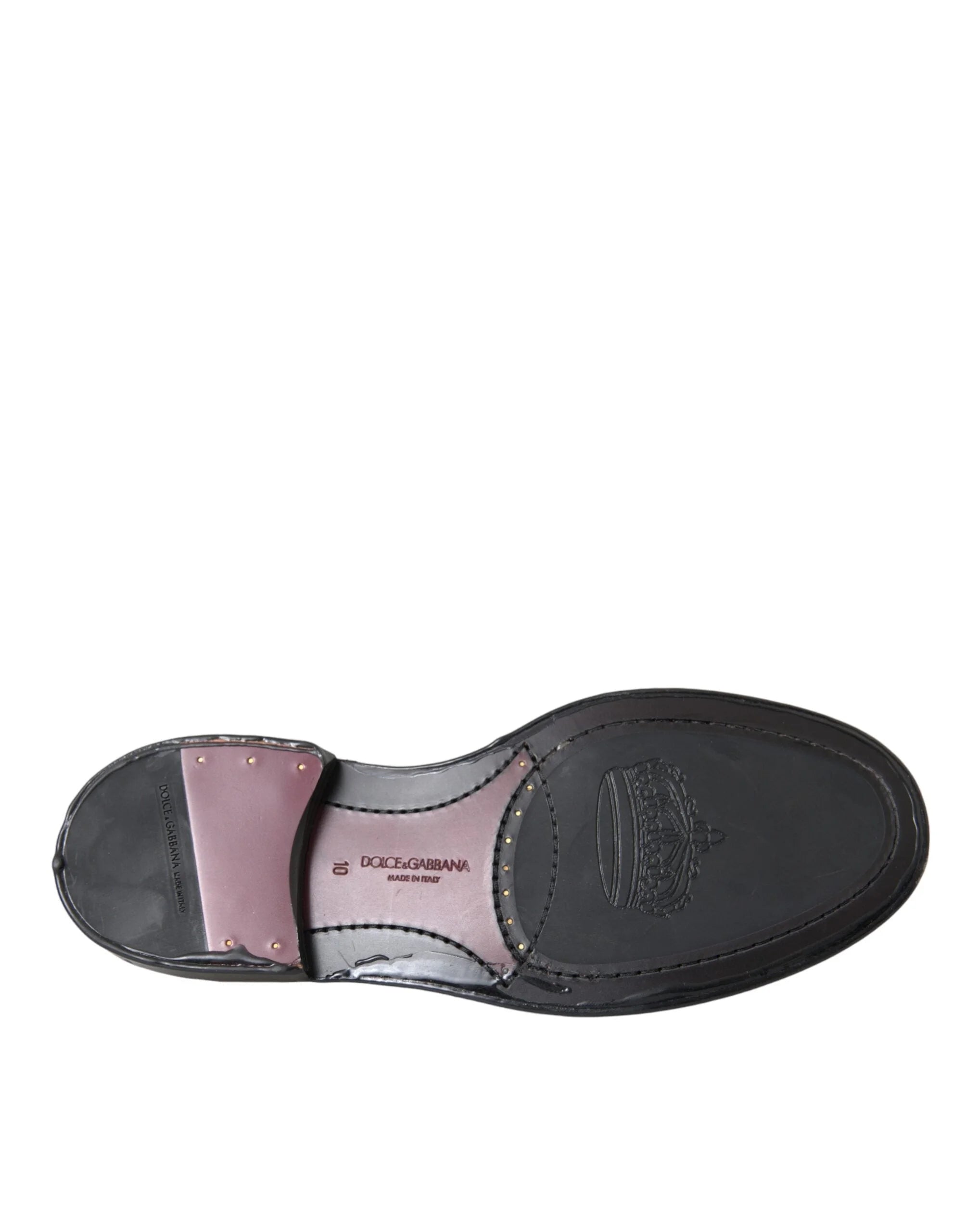 Dolce & Gabbana Black Leather Oxford Wingtip Formal Men Shoes - Shoes