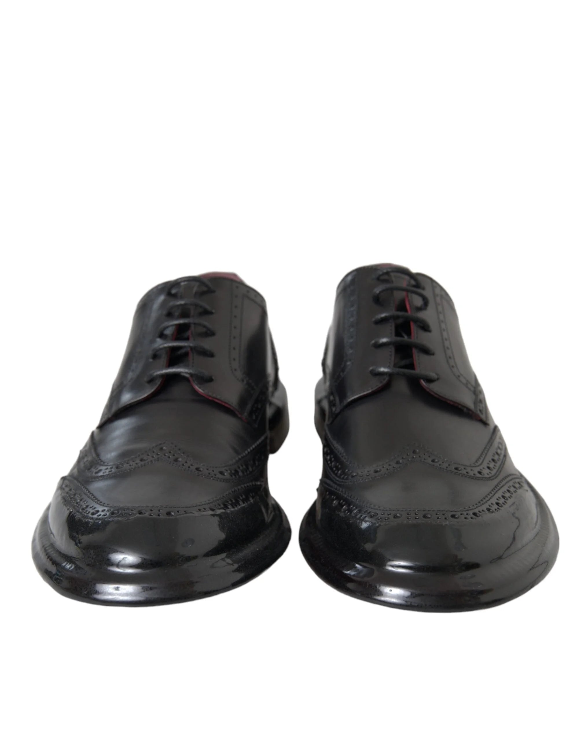 Dolce & Gabbana Black Leather Oxford Wingtip Formal Men Shoes - Shoes