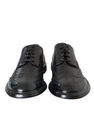 Dolce & Gabbana Black Leather Oxford Wingtip Formal Men Shoes - Shoes