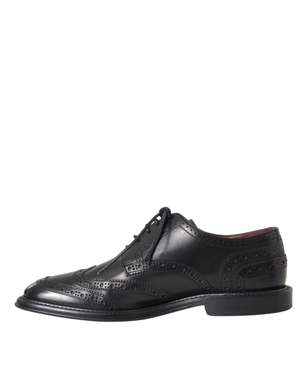 Dolce & Gabbana Black Leather Oxford Wingtip Formal Men Shoes - EU41/US8 - Shoes
