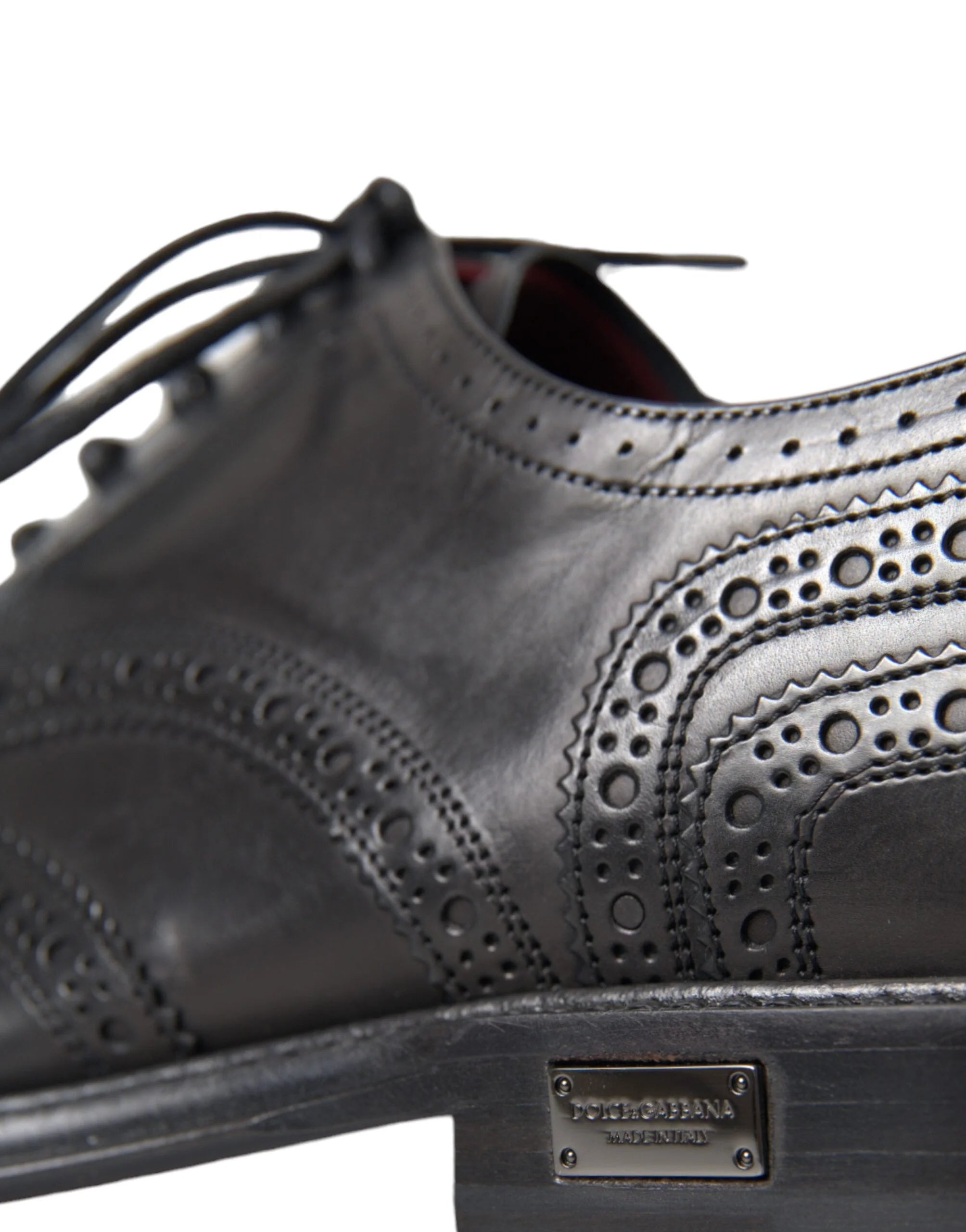 Dolce & Gabbana Black Leather Oxford Wingtip Formal Men Shoes - EU41/US8 - Shoes