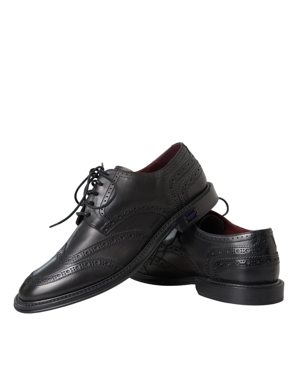 Dolce & Gabbana Black Leather Oxford Wingtip Formal Men Shoes - EU41/US8 - Shoes