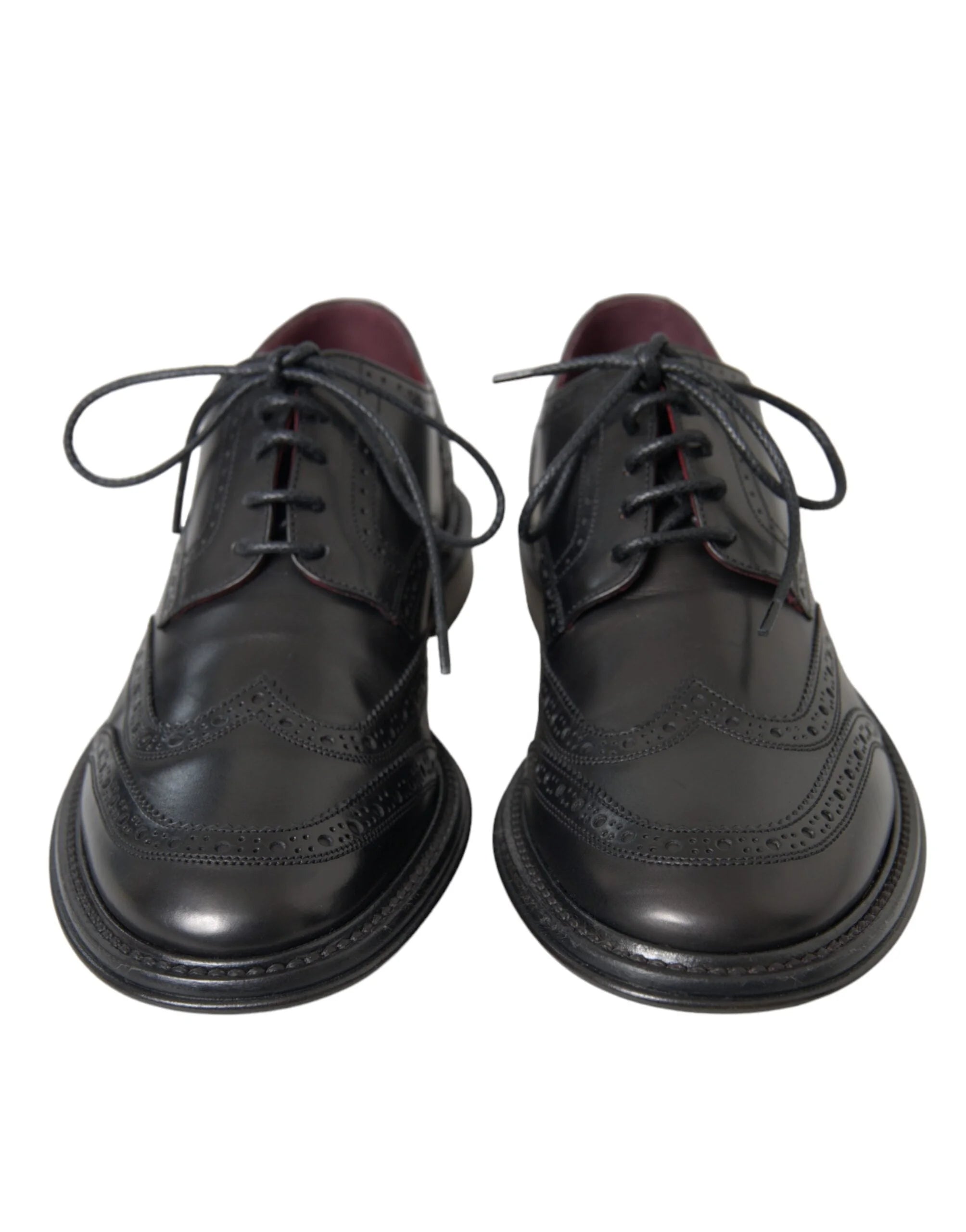 Dolce & Gabbana Black Leather Oxford Wingtip Formal Men Shoes - EU41/US8 - Shoes