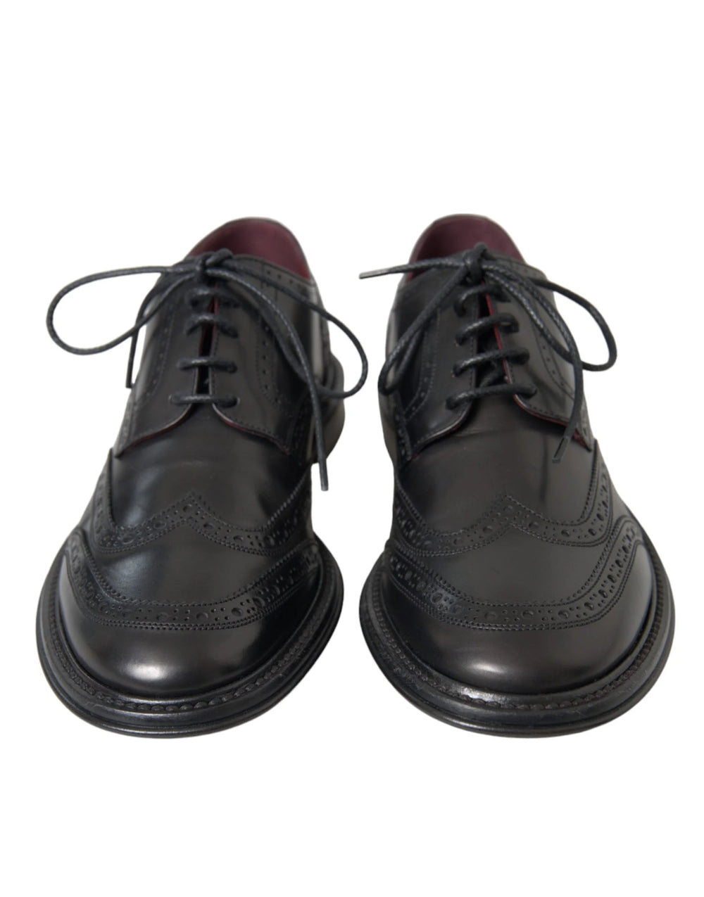 Dolce & Gabbana Black Leather Oxford Wingtip Formal Men Shoes - EU41/US8 - Shoes