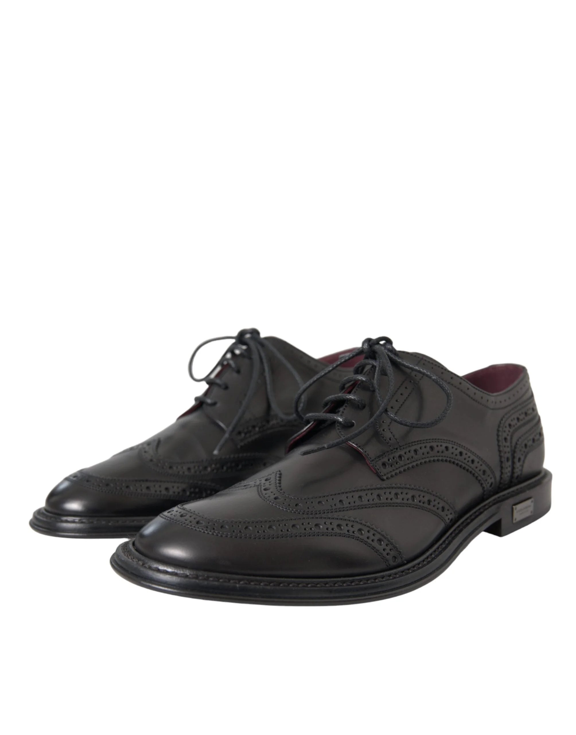 Dolce & Gabbana Black Leather Oxford Wingtip Formal Men Shoes - EU41/US8 - Shoes