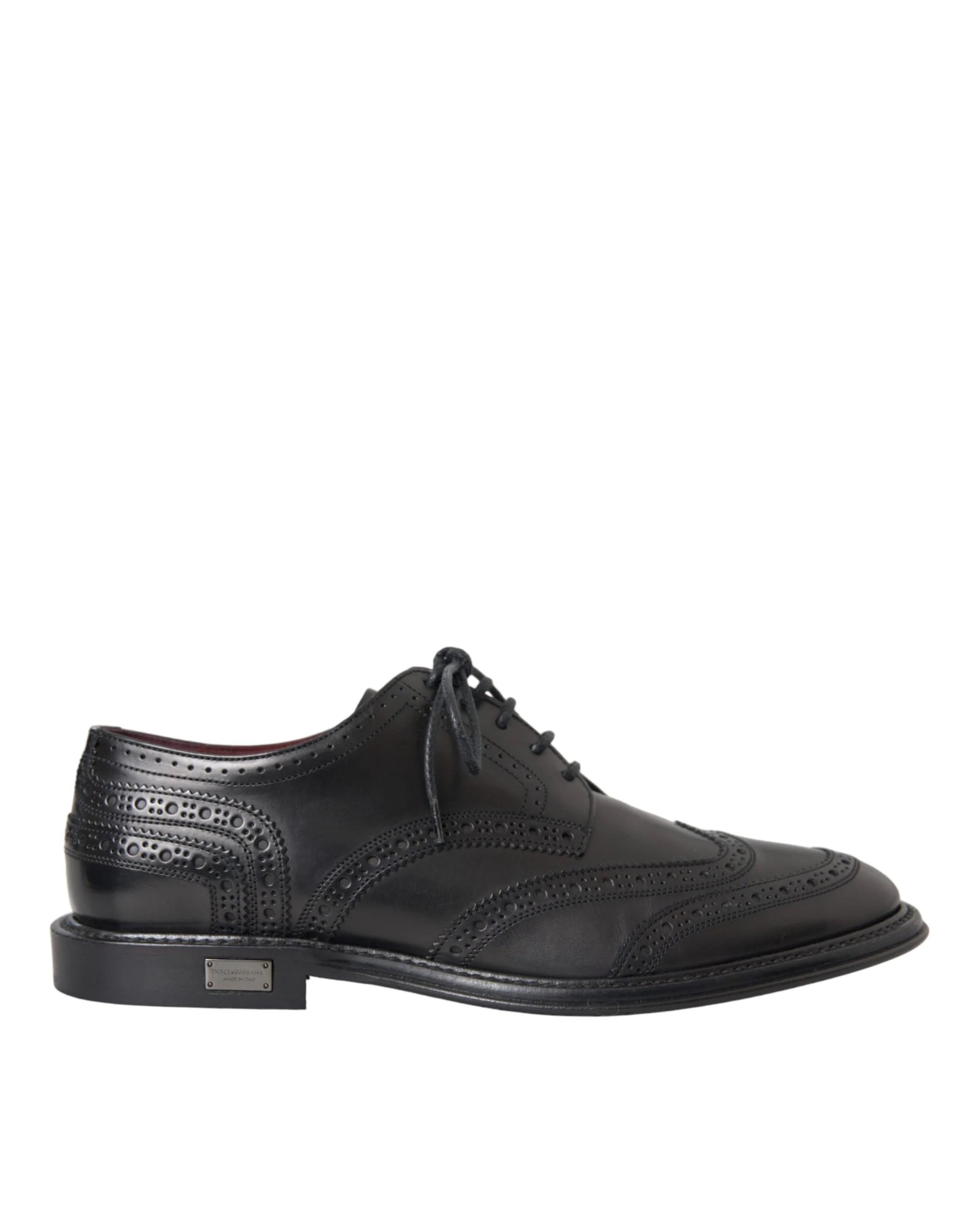 Dolce & Gabbana Black Leather Oxford Wingtip Formal Men Shoes - EU41/US8 - Shoes