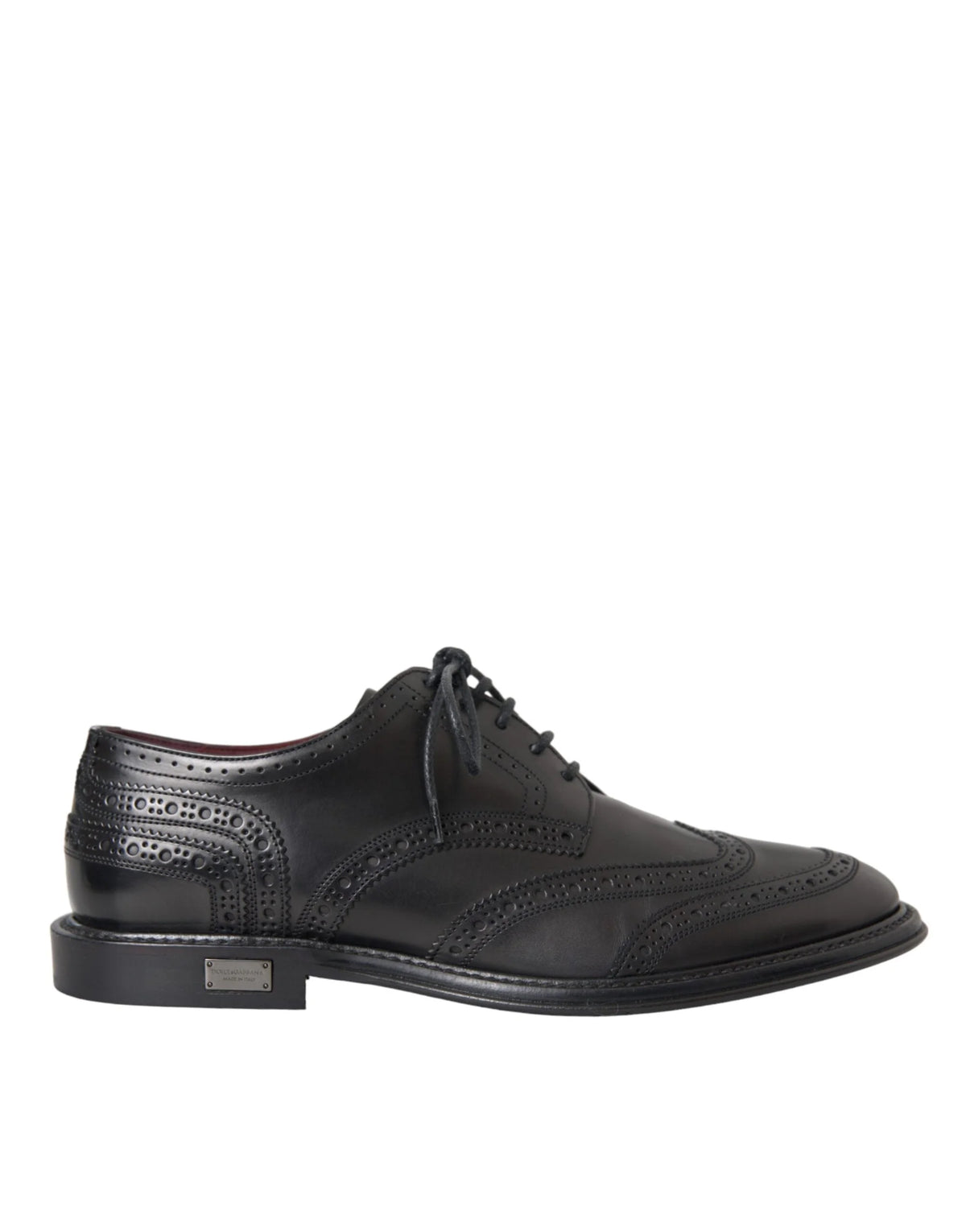 Dolce & Gabbana Black Leather Oxford Wingtip Formal Men Shoes - EU41/US8 - Shoes