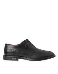 Dolce & Gabbana Black Leather Oxford Wingtip Formal Men Shoes - EU41/US8 - Shoes