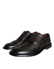 Dolce & Gabbana Black Leather Oxford Wingtip Formal Men Shoes - EU42/US9 - Shoes