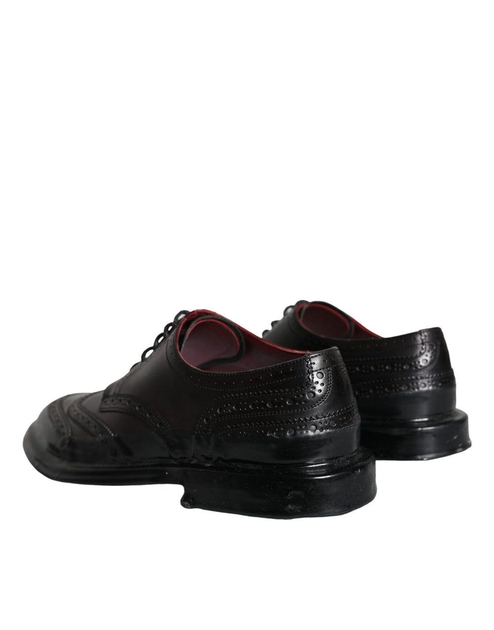 Dolce & Gabbana Black Leather Oxford Wingtip Formal Men Shoes - EU42/US9 - Shoes