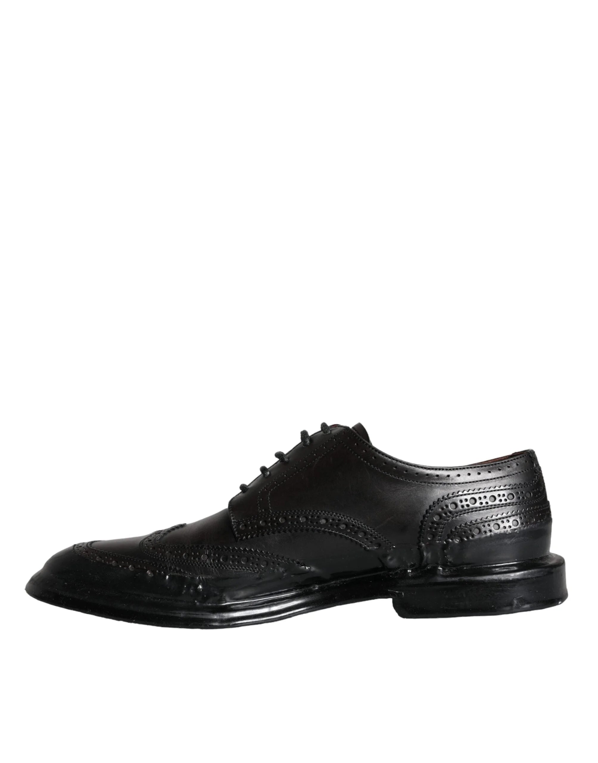 Dolce & Gabbana Black Leather Oxford Wingtip Formal Men Shoes - EU42/US9 - Shoes