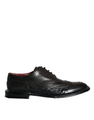 Dolce & Gabbana Black Leather Oxford Wingtip Formal Men Shoes - EU42/US9 - Shoes