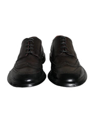 Dolce & Gabbana Black Leather Oxford Wingtip Formal Men Shoes - EU42/US9 - Shoes