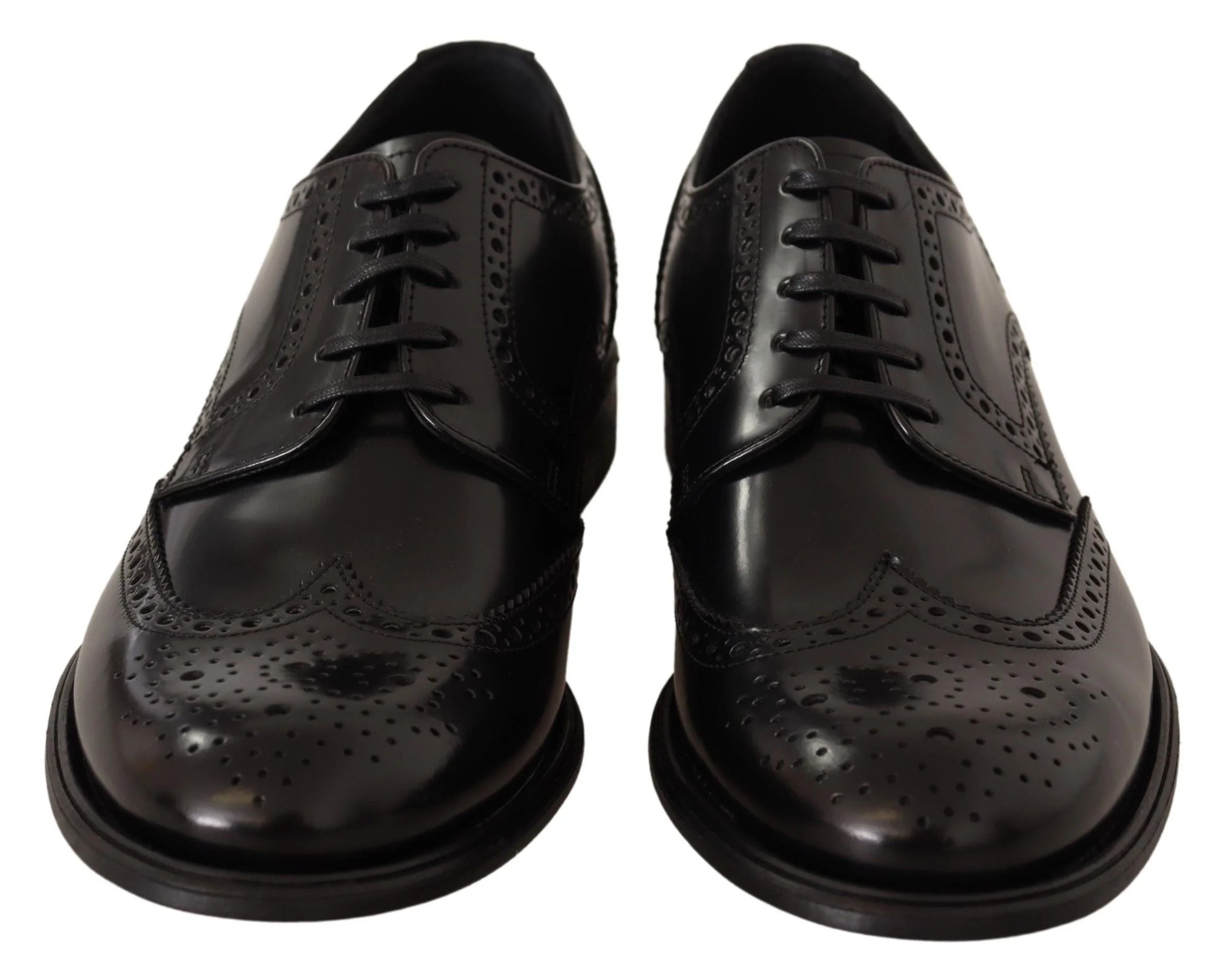 Dolce & Gabbana Black Leather Oxford Wingtip Formal Shoes - EU39/US6 - Shoes