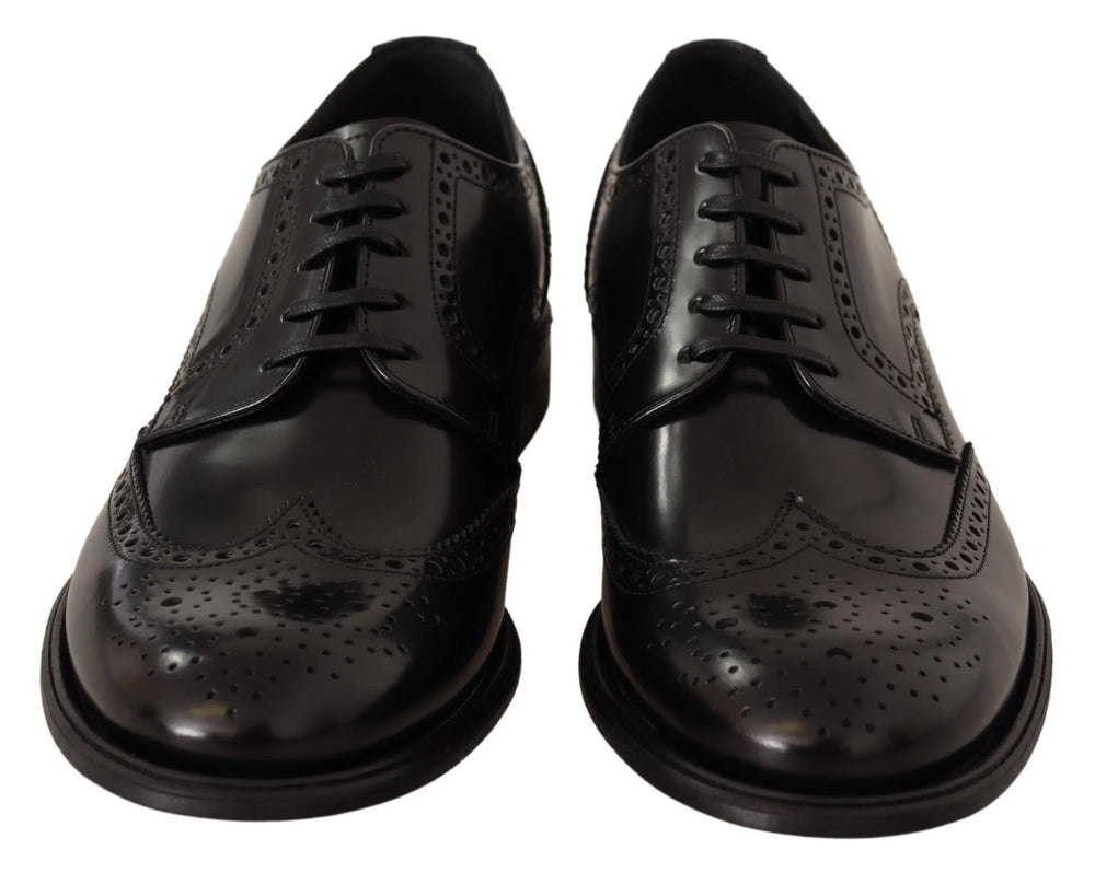 Dolce & Gabbana Black Leather Oxford Wingtip Formal Shoes - EU39/US6 - Shoes