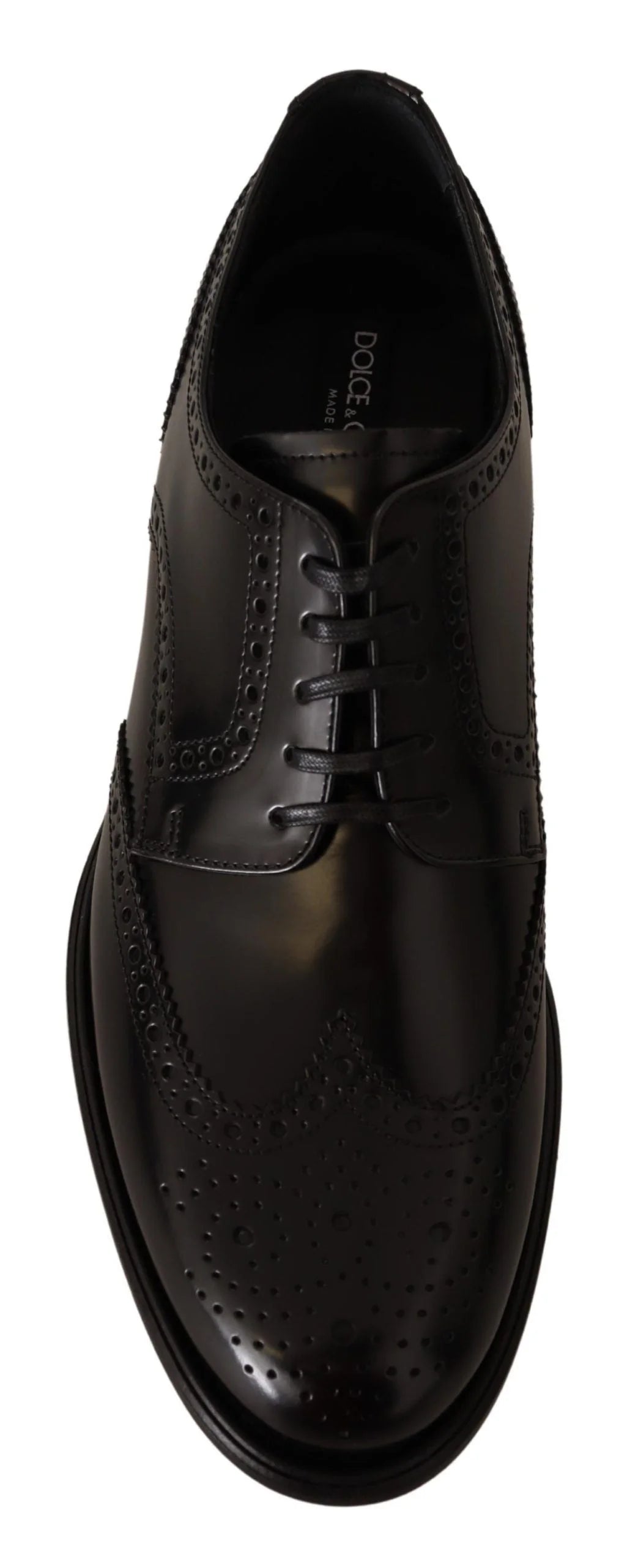 Dolce & Gabbana Black Leather Oxford Wingtip Formal Shoes - EU39/US6 - Shoes