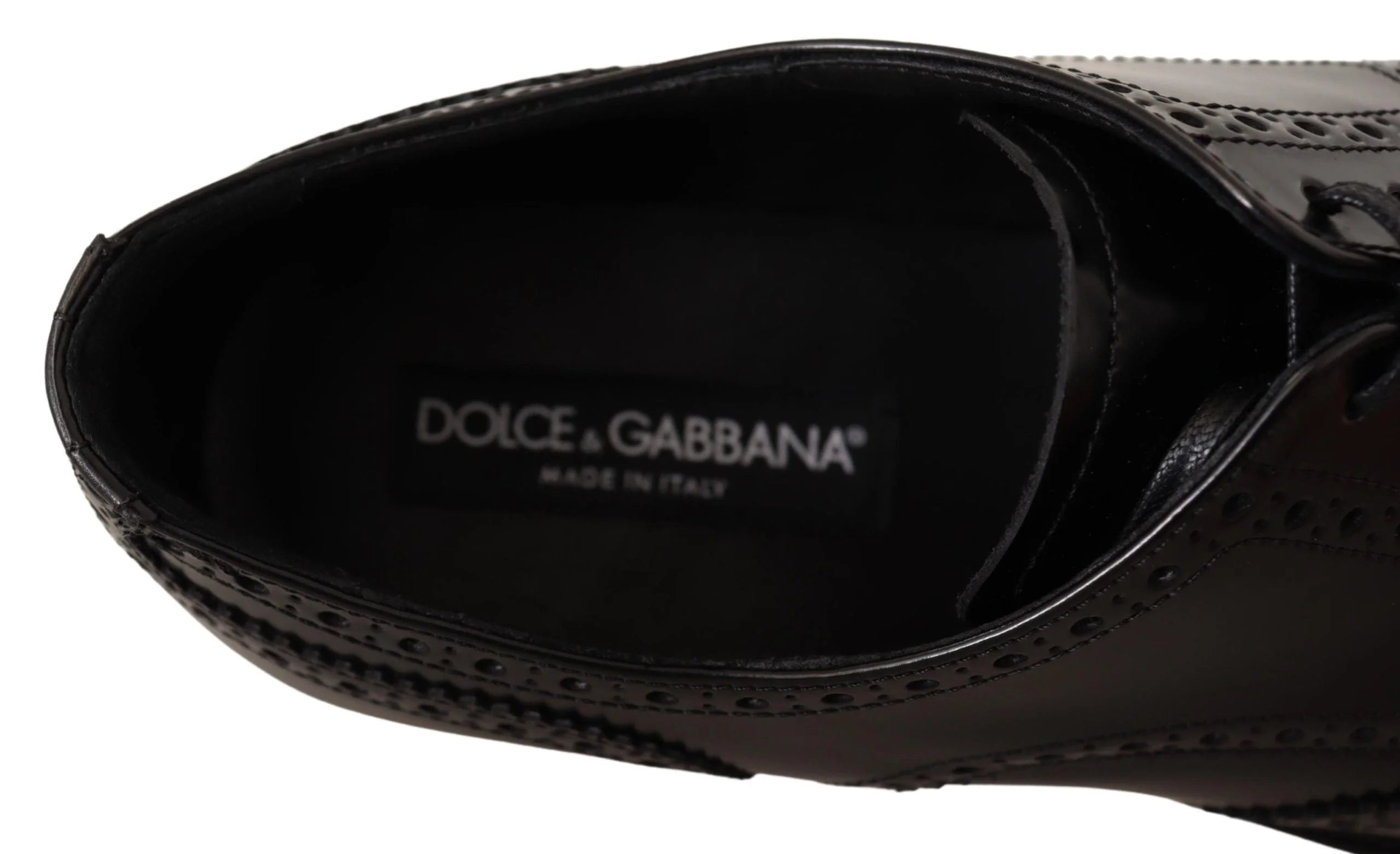 Dolce & Gabbana Black Leather Oxford Wingtip Formal Shoes - EU39/US6 - Shoes