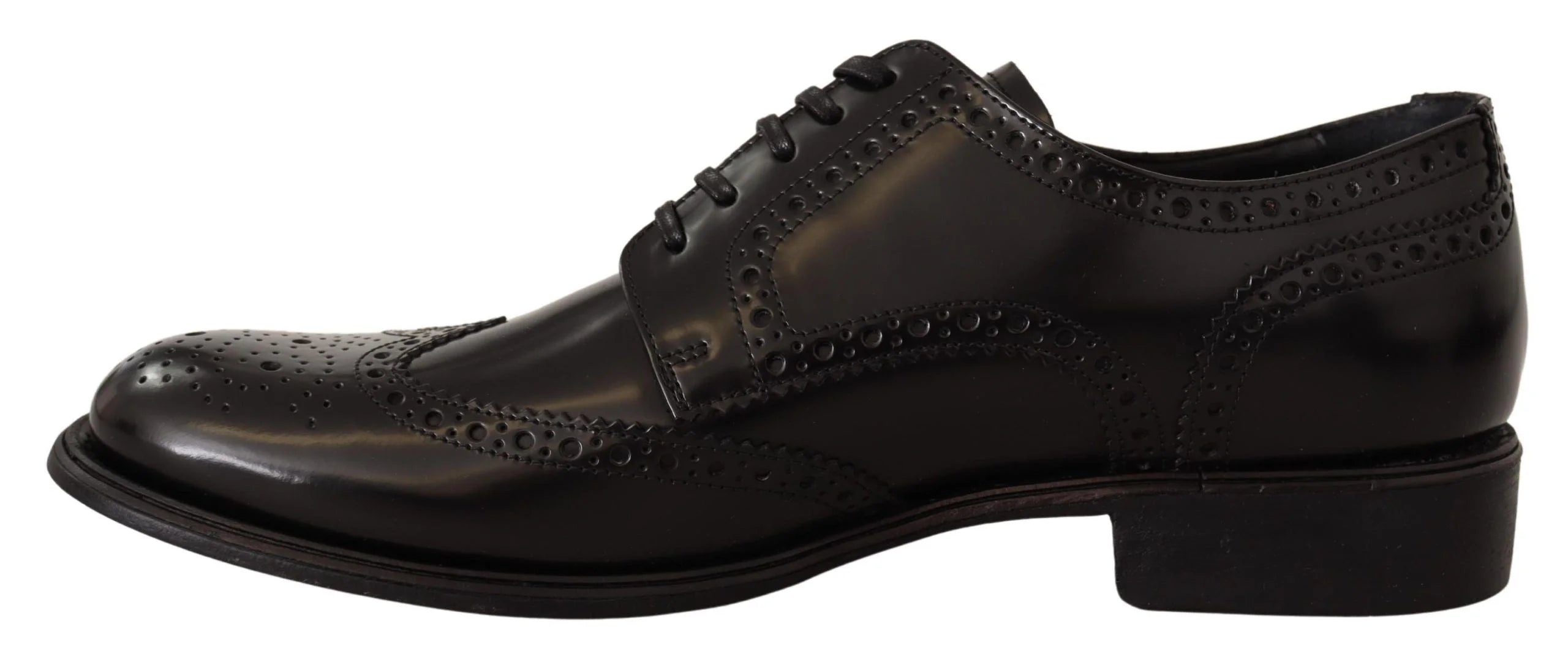 Dolce & Gabbana Black Leather Oxford Wingtip Formal Shoes - EU39/US6 - Shoes