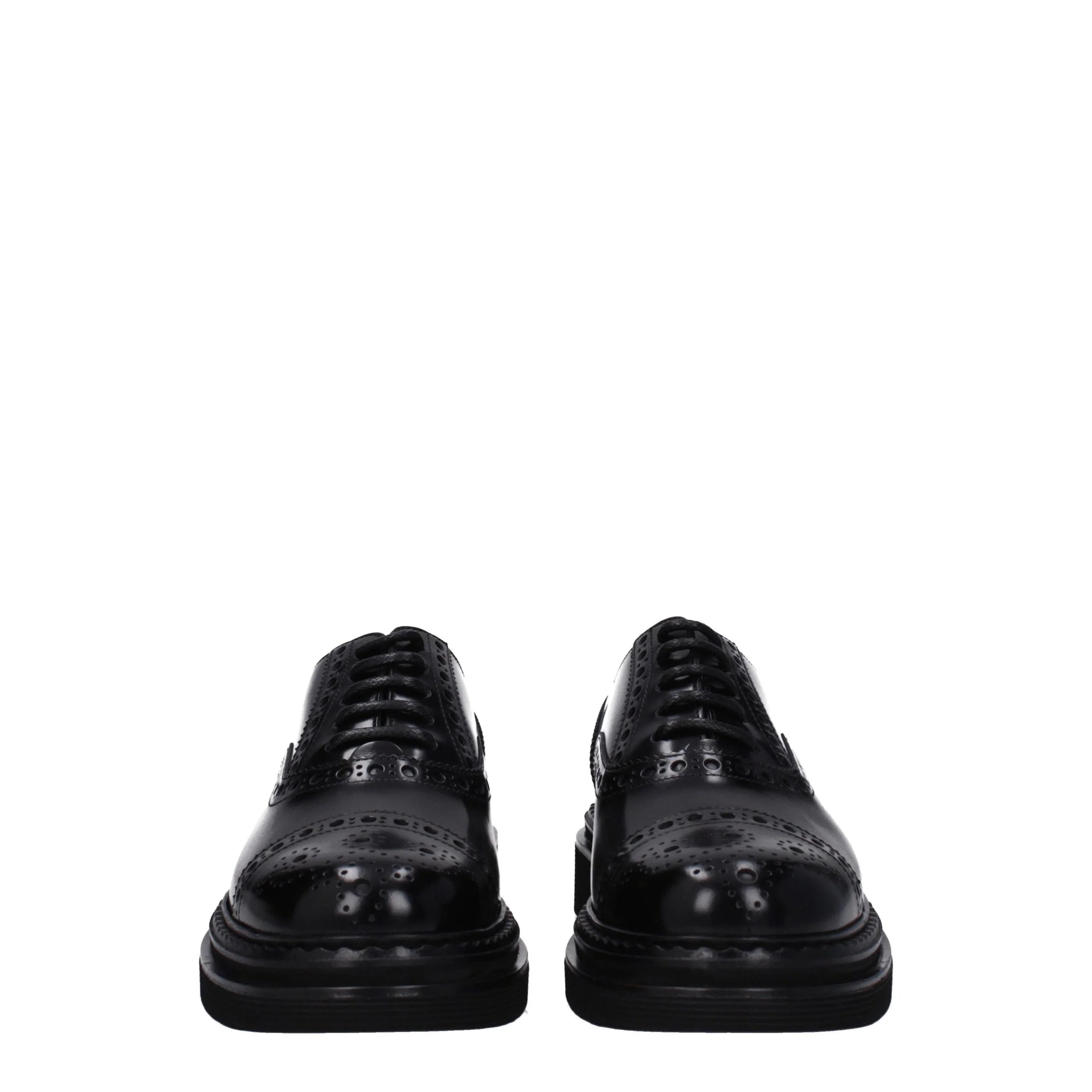 Dolce & Gabbana Black Leather Oxfords And Derbies - EU40/US7