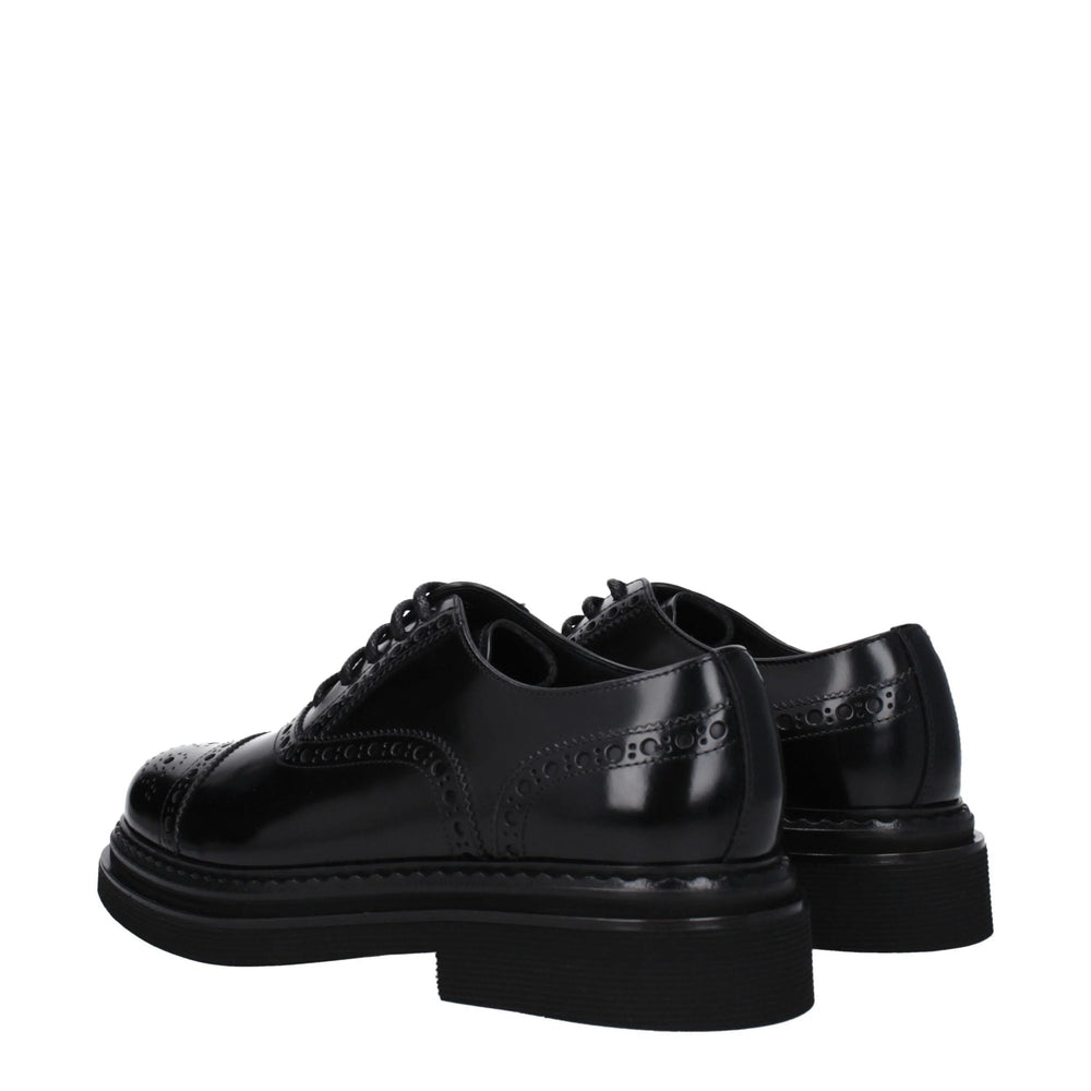 Dolce & Gabbana Black Leather Oxfords And Derbies - EU40/US7