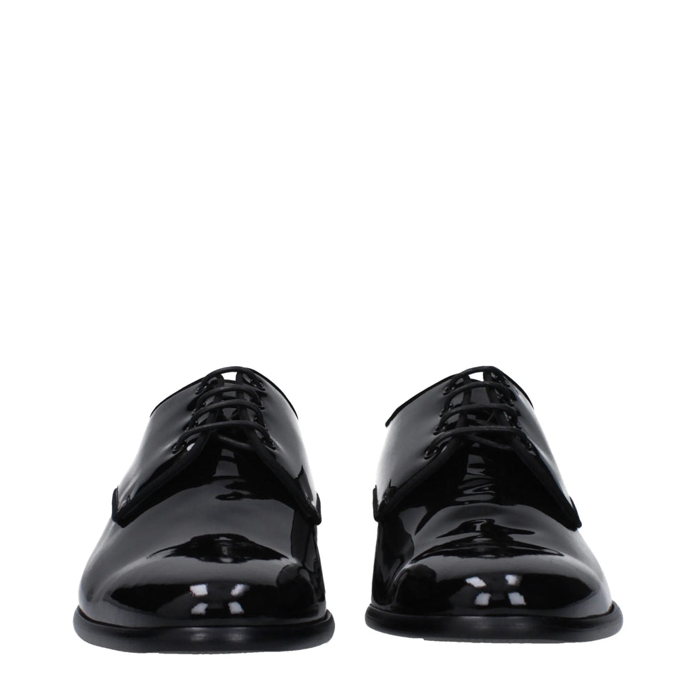 Dolce & Gabbana Black Leather Oxfords And Derbies - EU41.5/US8.5