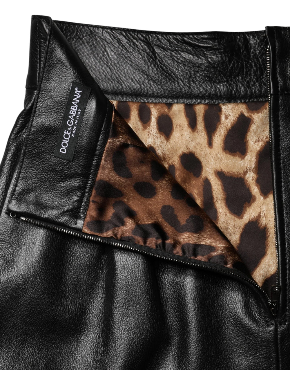 Dolce & Gabbana Black Leather Pencil Cut HighWaist Mini Skirt - IT40|S