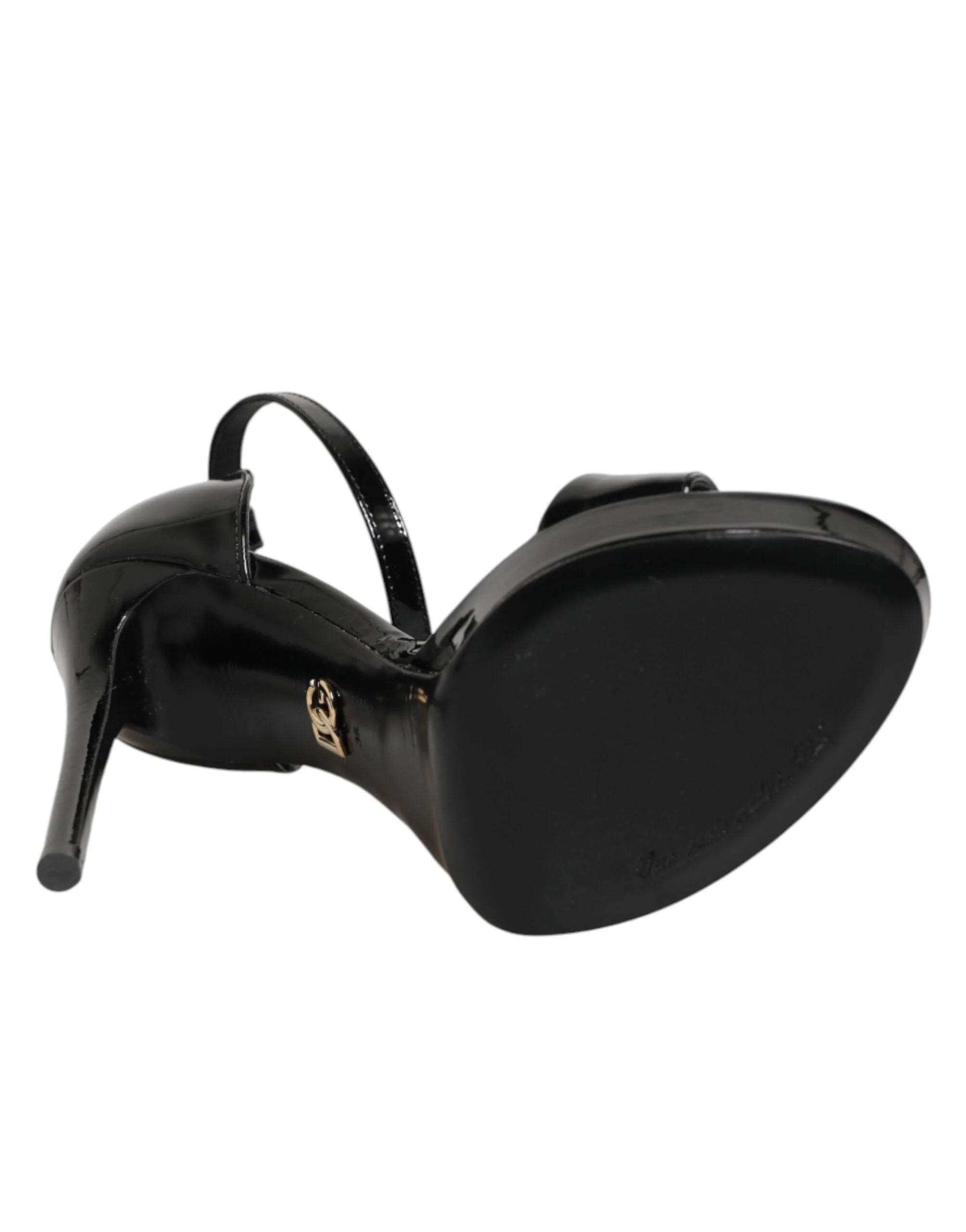 Dolce & Gabbana Black Leather Platform Keira Sandals Shoes - EU36/US5.5 - Sandals