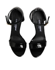 Dolce & Gabbana Black Leather Platform Keira Sandals Shoes - EU36/US5.5 - Sandals
