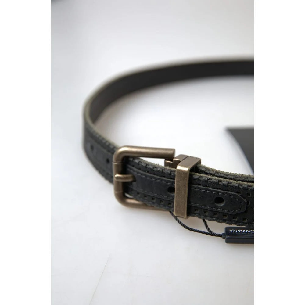 Dolce & Gabbana Black Leather Regular Belt - 95 cm / 38 Inches