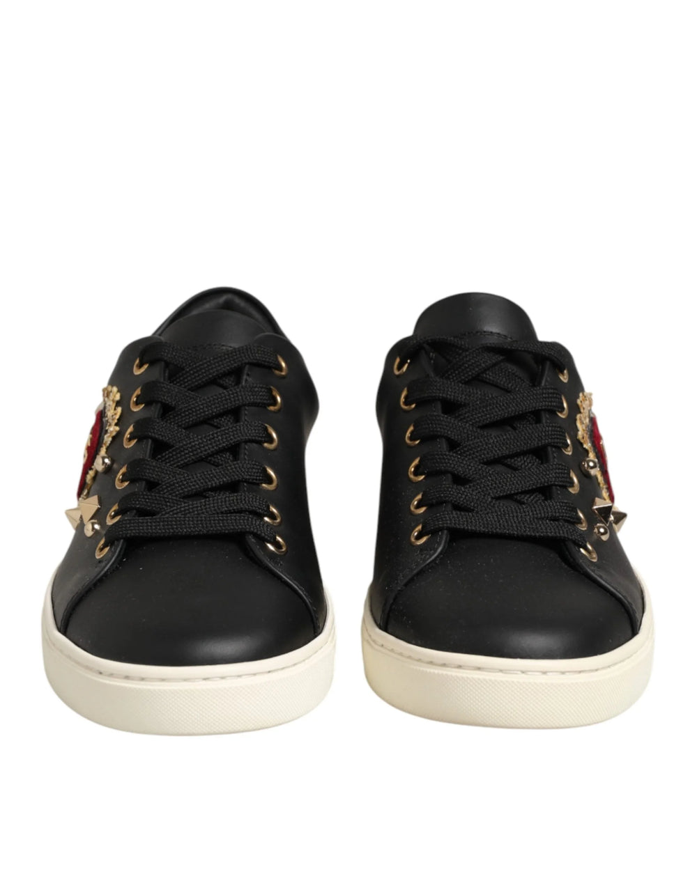 Dolce & Gabbana Black Leather Sacred Heart Sneakers Shoes - EU35/US4.5 - Sneakers
