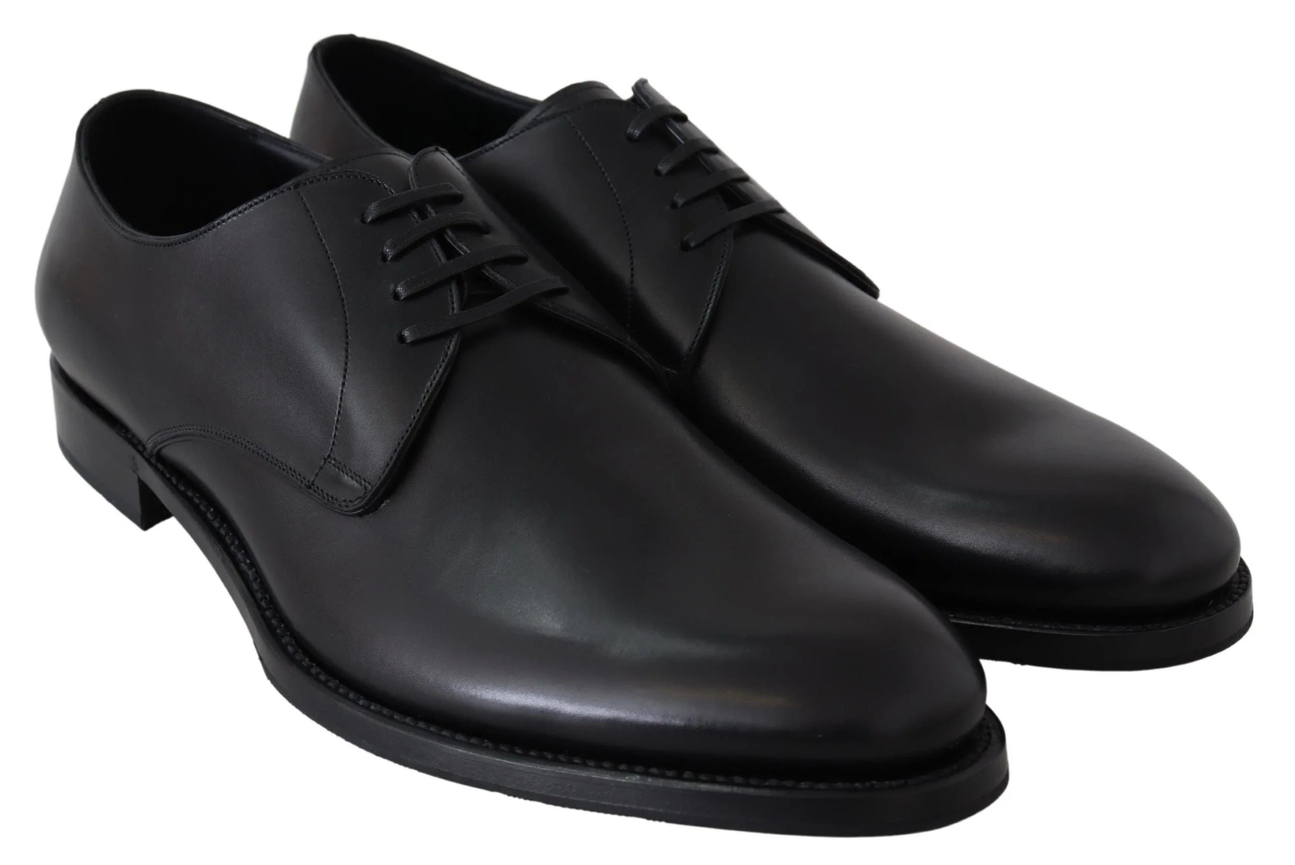 Rear view of the Sartoria hand-made leather shoes by Dolce & Gabbana, highlighting the precise heel construction.
