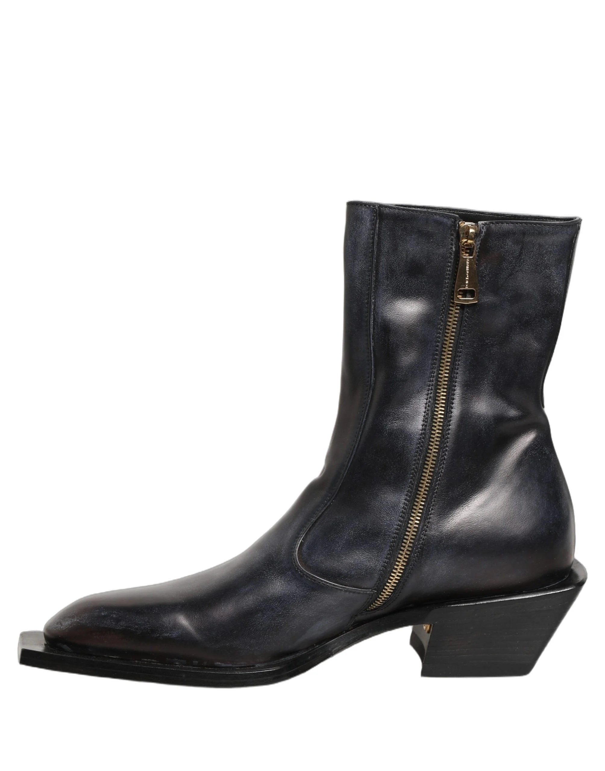 Dolce & Gabbana Svarta Läderglansiga Tex Mid-Shae Stövlar Skor - EU42/US9