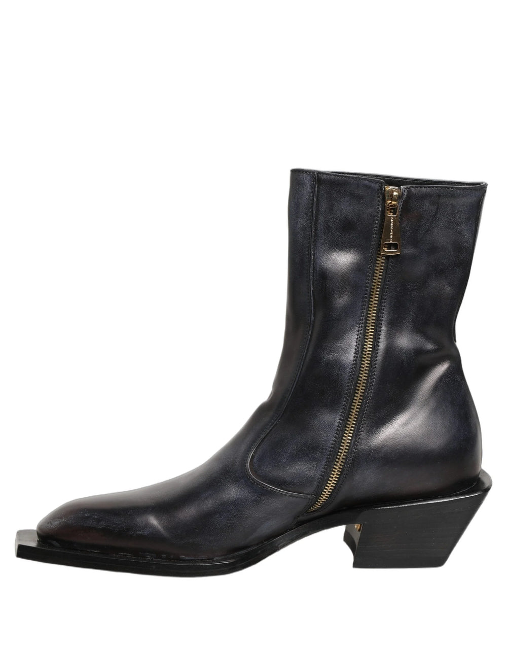 Dolce & Gabbana Svarta Läderglansiga Tex Mid-Shae Stövlar Skor - EU42/US9