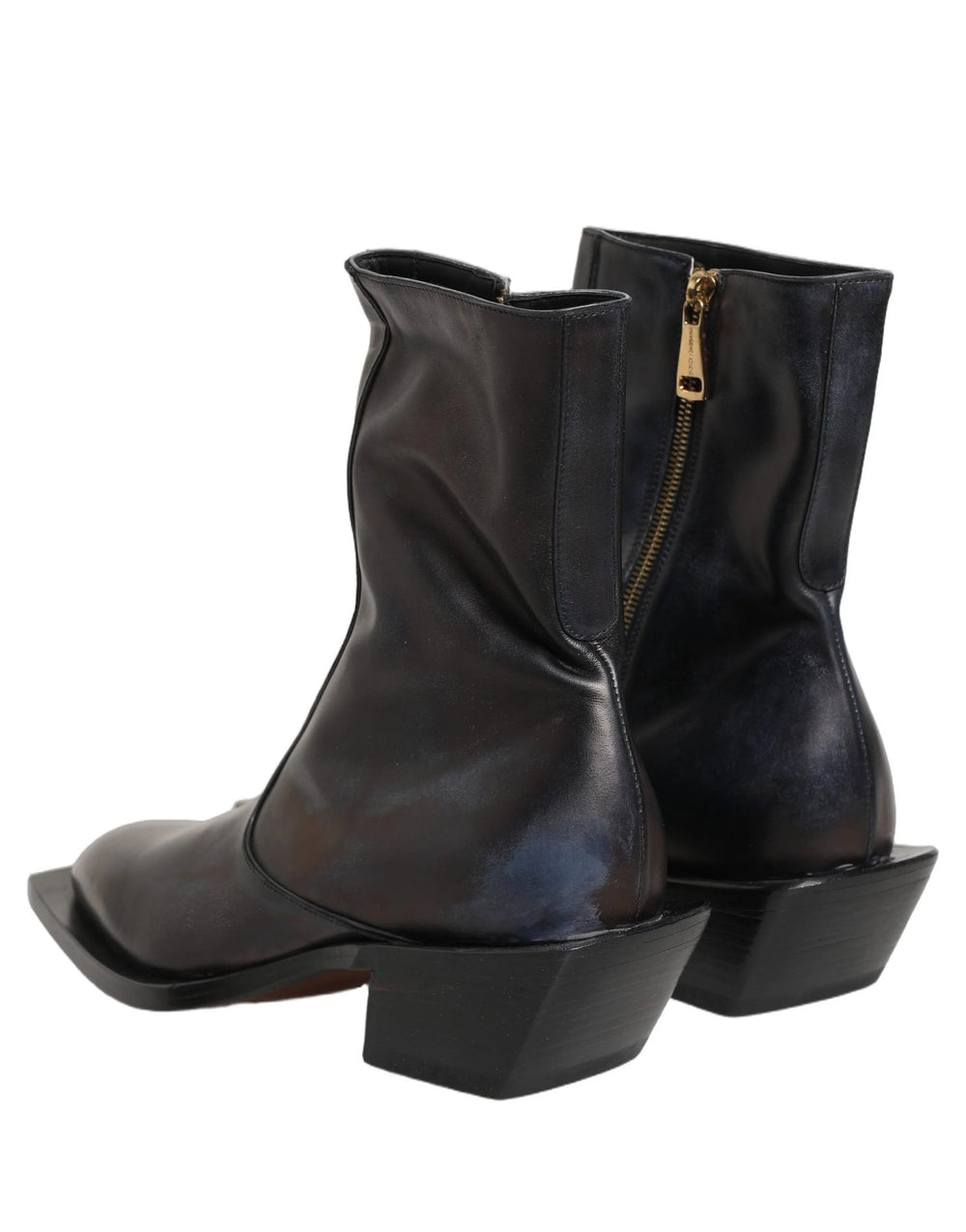 Dolce & Gabbana Svarta Läderglansiga Tex Mid-Shae Stövlar Skor - EU42/US9